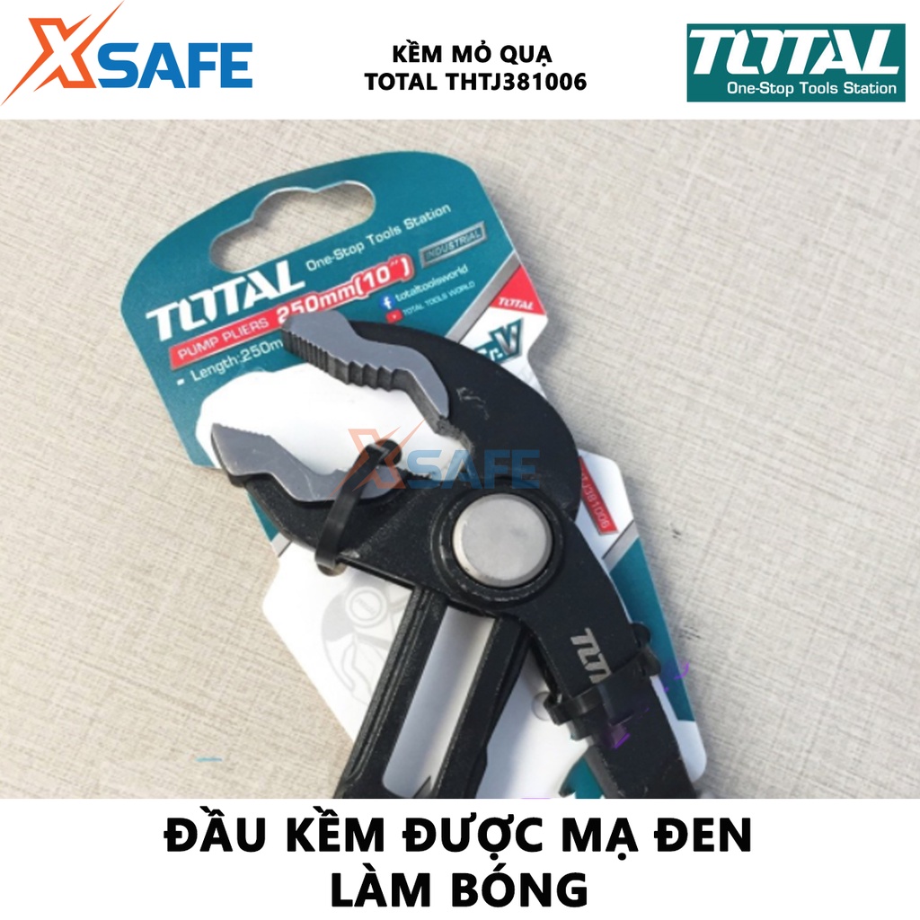 Kềm mỏ quạ TOTAL THTJ381006 Kìm mỏ quạ kích thước 250mm, kiểu mở nhanh, thép CrNi đen bóng, tay cầm TTR hai màu