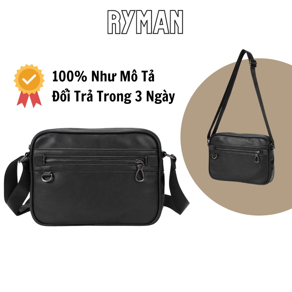 Túi Nam Đeo Chéo Vai Thời Trang Fashion Hàn Quốc Mới Năm 2021 Khóa Kéo Da Pu Trơn Bền Đẹp Chống Nước Không Bong Tróc