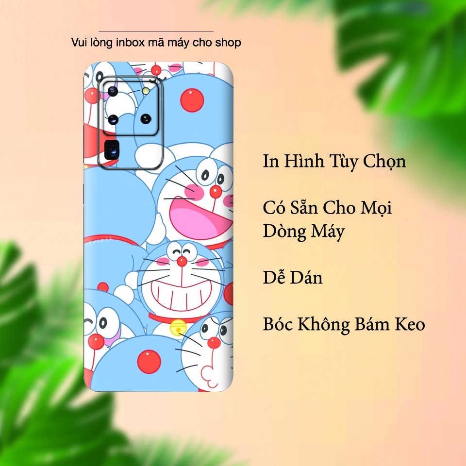 Miếng Dán Skin Điện Thoại In Hình Doraemon Dán Lưng Doremo Cho Iphone 6/ 7/ 8/ X/ XS/ 11/ 11 Pro Max Và Dòng Máy Android