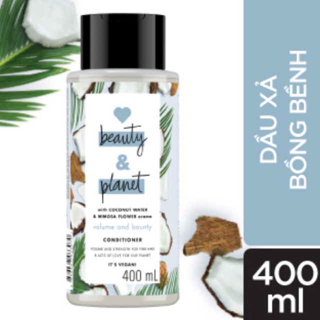 Dầu xả Love Beauty And Planet Volume And Bounty 400ml - xanh bồng bềnh
