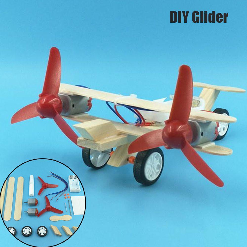 Máy Bay Điện Tử Bằng Gỗ Làm Thủ Công Thí Nghiệm Khoa Học Cho Bé