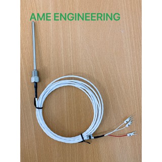 Cảm biến nhiệt độ Pt100, 3 dây, Ø4.8x 100mm  dây tín hiệu 3 mét Teflon, 0-200oC, 10BP4.8D100LJ3.0MT- hàng CAHO Taiwan ch