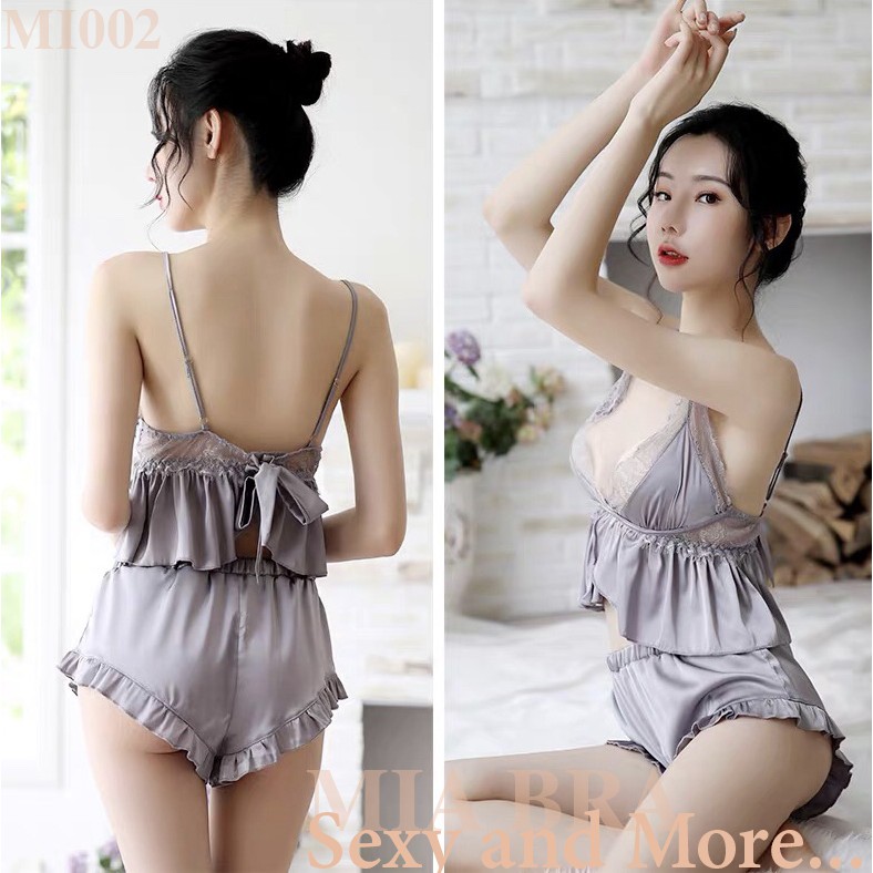 Bộ đồ ngủ lụa croptop 2 dây  MIA BRA M2 | BigBuy360 - bigbuy360.vn