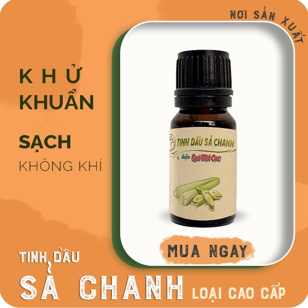 Tinh dầu sả chanh LOẠI XỊN, tinh dầu đuổi muỗi, 100% nguyên chất, chiết tách đặc biệt QUÊ MỘT CỤC 10ml (handmade)