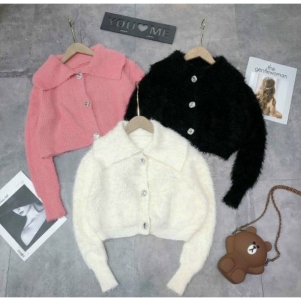 áo khoác len cardigan, áo khoác croptop lông 3 khuy sang xịn mịn chất len lông mềm mặc ấm  hàng quảng châu loại 1 | BigBuy360 - bigbuy360.vn