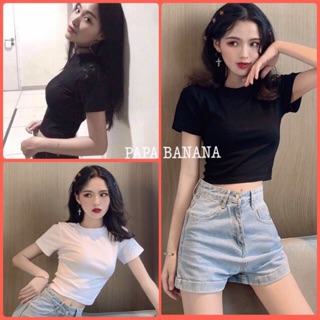 Áo Croptop Cổ TRÒN Form Body