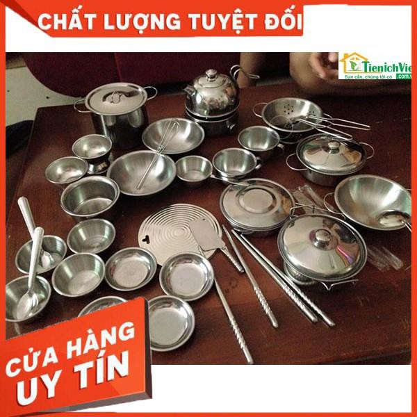 [XẢ KHO+FREE SHIP] Bộ đồ chơi xoong nồi inox cho bé học nấu ăn 40 chi tiết