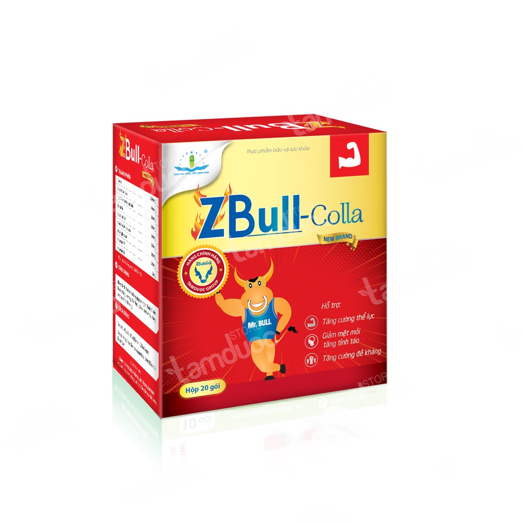 Dung Dịch Zbull Colla New Brand (Hộp 20 Gói) Giúp Khỏe, Tăng Cường Thể Lực, Giảm Mệt Mỏi, Tỉnh Táo Tức Thì