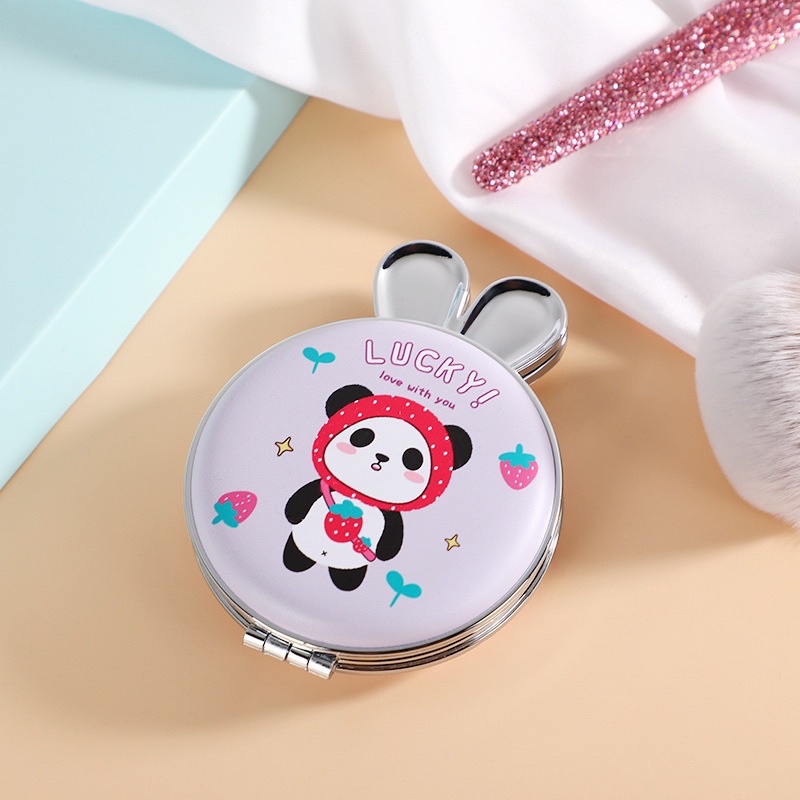Gương Mini 2 Mặt Hình Tai Thỏ Nhiều Mẫu Hàn Quốc