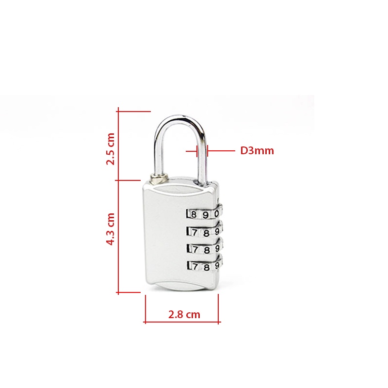 Khóa số vali balo MC4015 loại 4 số có thể thay đổi mã số, làm bằng hợp kim