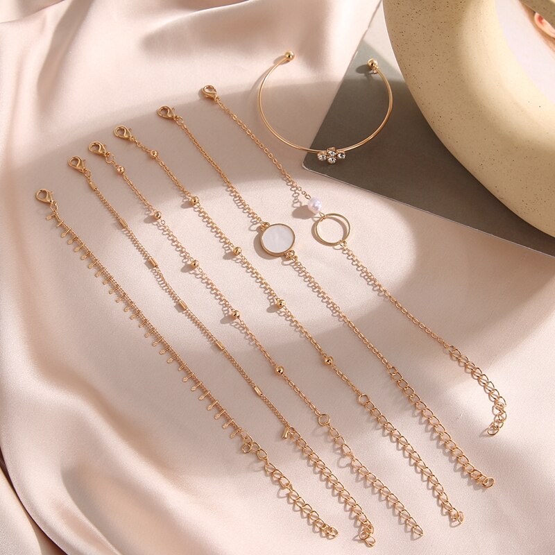 Set 6 Vòng Tay Kiểu Dáng Thời Trang Phong Cách Cho Nữ