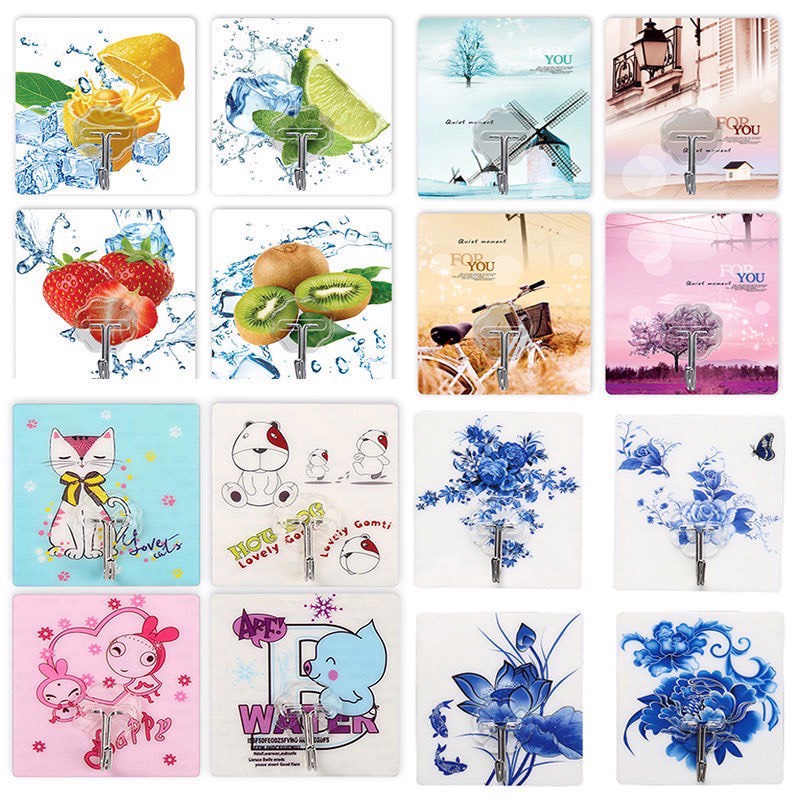 Móc dán tường siêu dính, siêu bền, chịu lực tốt họa tiết 3D vô cùng chắc chắn độ bền cao 6*6 cm