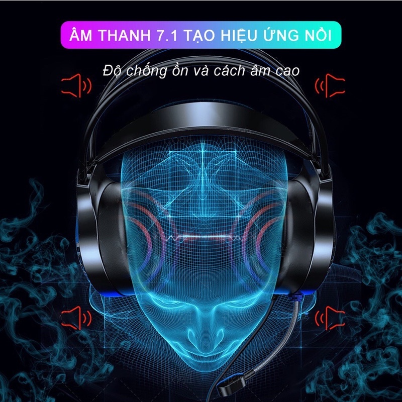 Tai Nghe Chụp Tai Gaming LED RGB YINDIAO Q7 Có Mix Dùng Cho Máy Tính Laptop Điện Thoại Có 3 Màu Trắng Đen Hồng