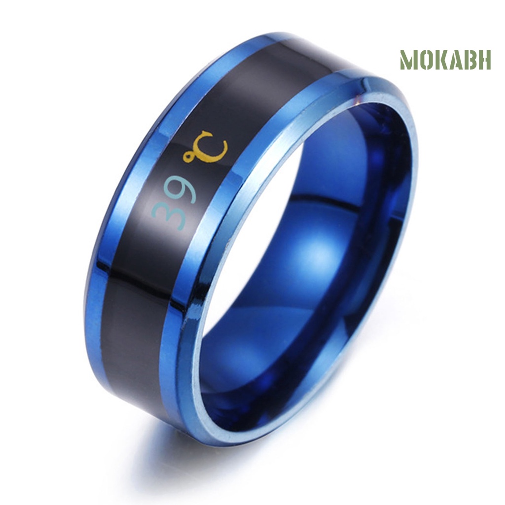Nhẫn Thép Không Gỉ Hiển Thị Nhiệt Độ Thời Trang Unisex