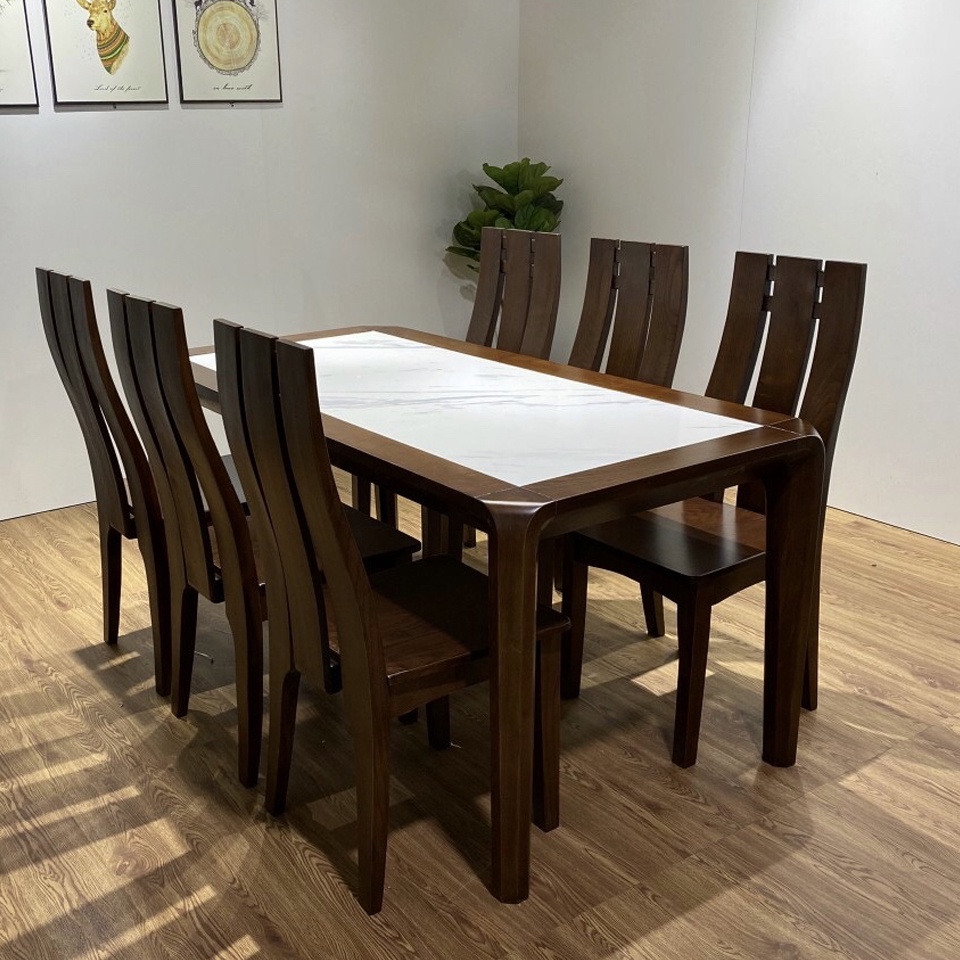 Bàn ăn mặt đá chân hươu