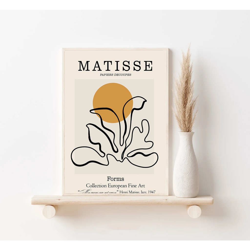 Tranh canvas treo tường giá rẻ - Họa tiết Matisse. Tặng kèm đinh treo