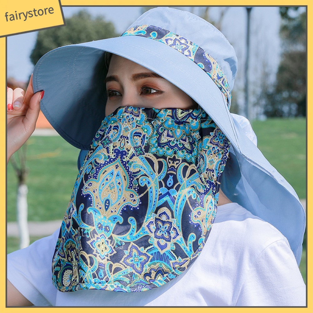 Mũ Rộng Vành Phối Hoa Chống Tia Uv Cho Nữ