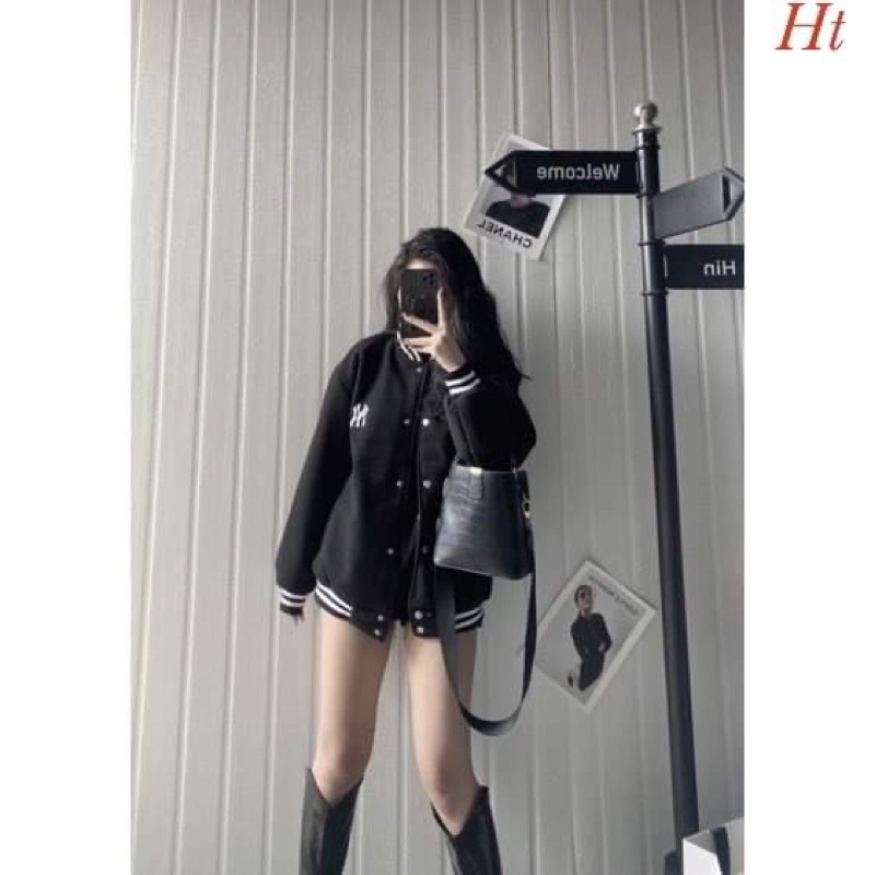 Áo bomber YN đen 2 chất H2A586