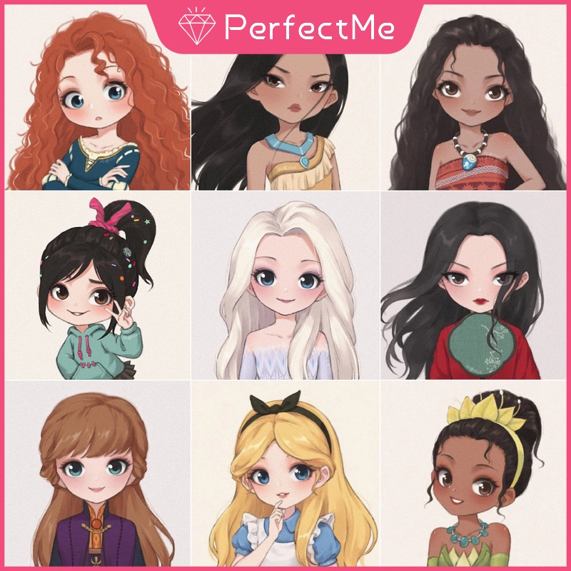 Tranh Đính Đá 5D Tự Làm 30x30cm Hình Công Chúa Disney Trang Trí Nhà Cửa