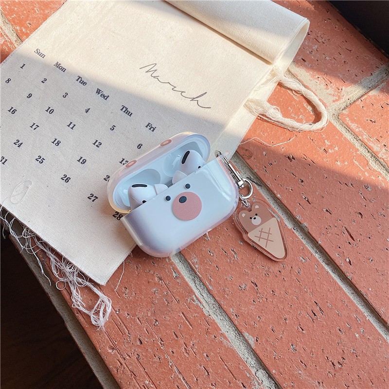 AirPods Pro Airpods 1/2 Mặt dây chuyền kem Hộp đựng tai nghe TPU Vỏ mềm | BigBuy360 - bigbuy360.vn