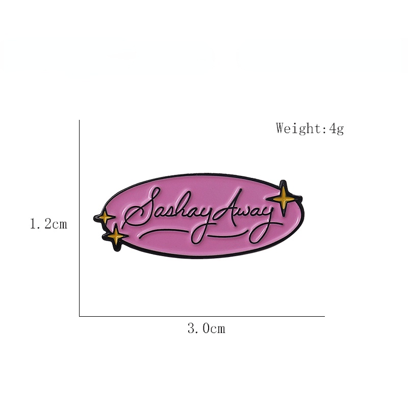 Ghim Cài Áo Hình Oval Tráng Men Họa Tiết Chữ RuPauls Hoạt Hình Màu Hồng Thời Trang Cho Nữ