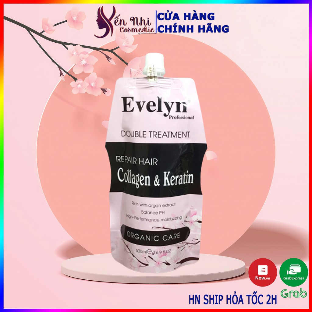Kem ủ tóc collagen evelyn ủ tóc collagen phục hồi hư tổn evelyn hấp tóc siêu mượt 500ml, mỹ phẩm tóc yến nhi DT05 | BigBuy360 - bigbuy360.vn