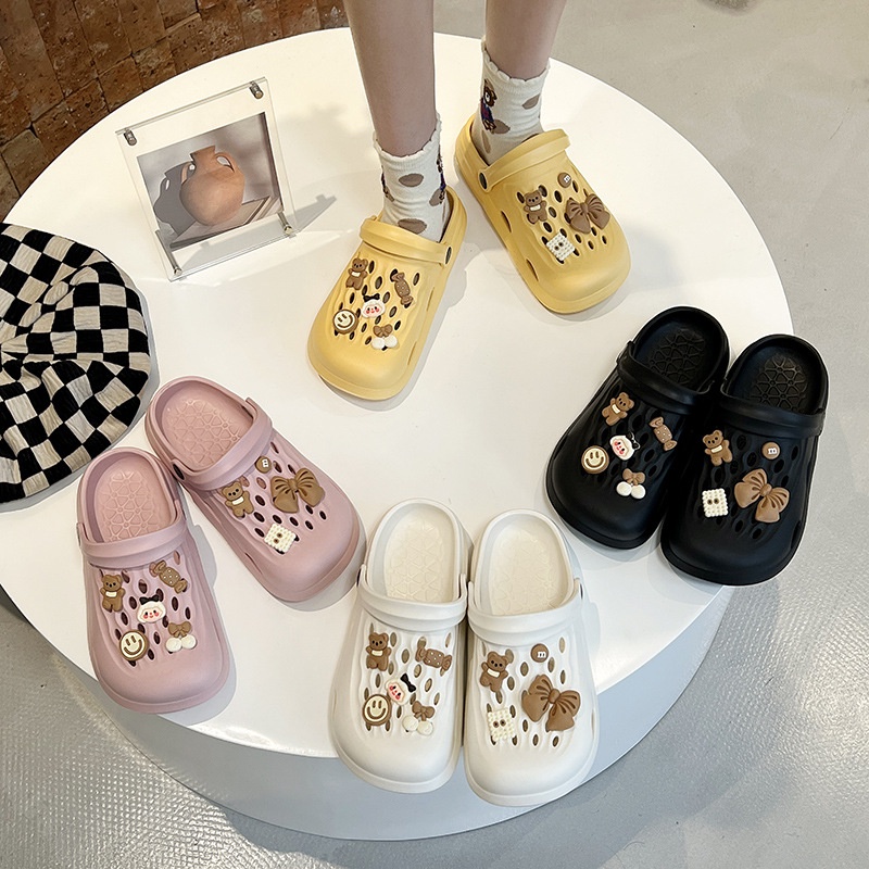 Dép Cao Su Đi Biển Đục Lỗ Chống Trượt Dễ Thương Cho Nữ