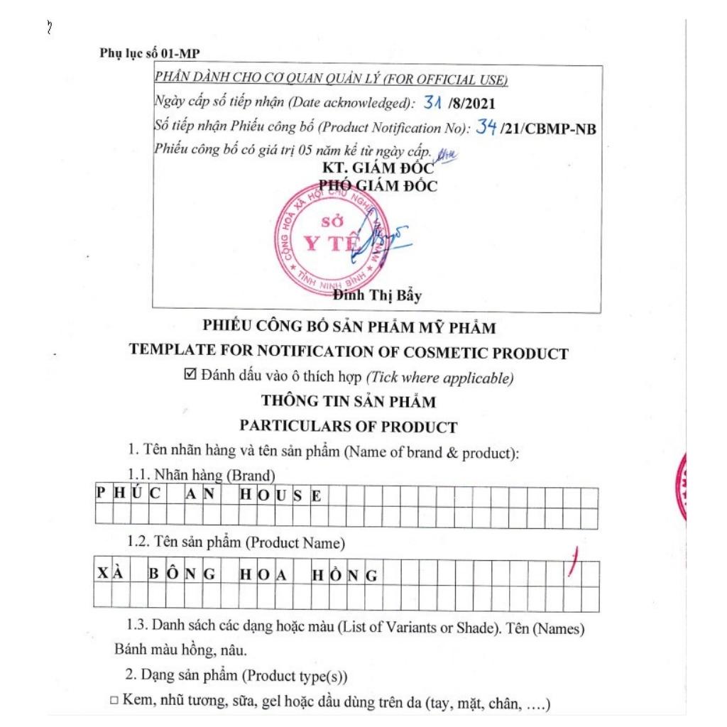 Xà Bông Hoa Hồng Phúc An House-Xà Phòng Tắm Thiên Nhiên Sạch Khuẩn, Dưỡng Da Chăm Sóc Làm Đẹp, Ngăn Ngừa Mụn 100gr | BigBuy360 - bigbuy360.vn