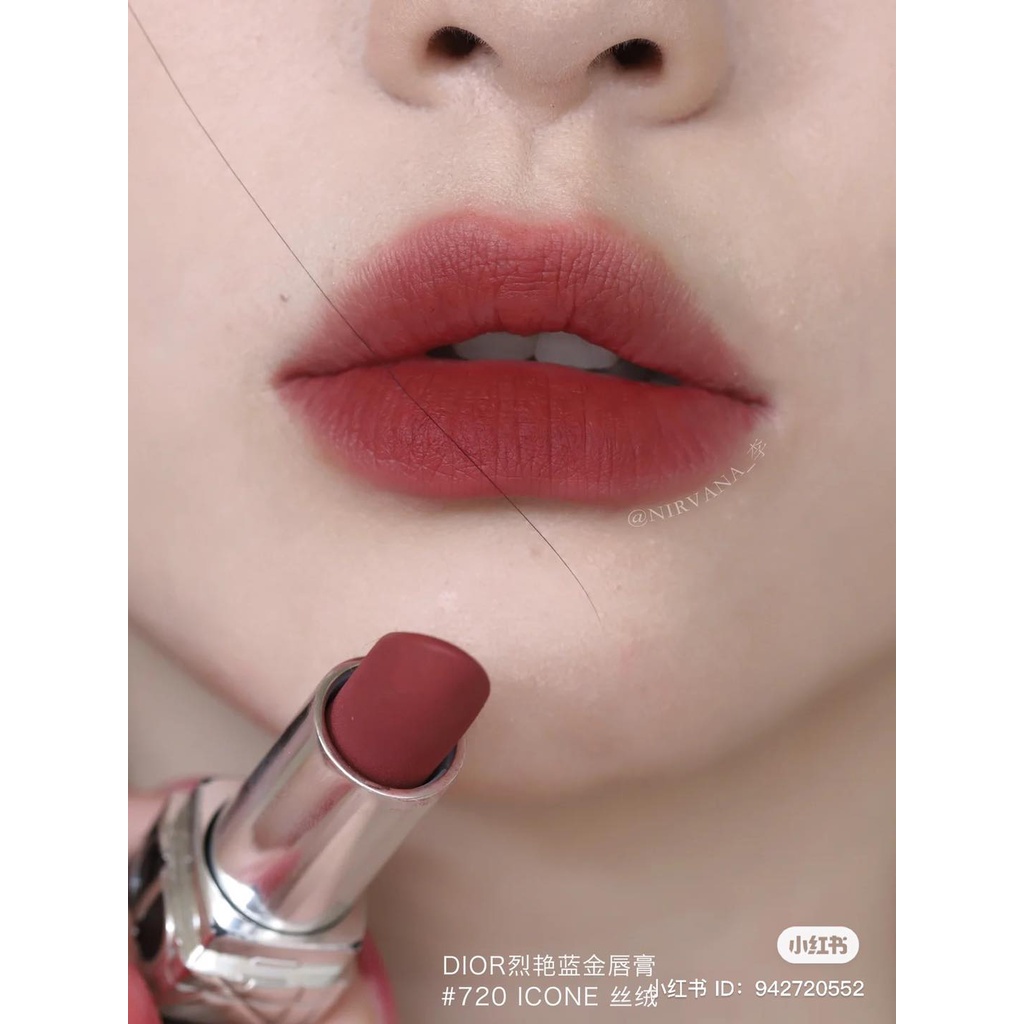 Son môi Dior Rouge Velvet 720 Icone Unbox , tông màu hồng nâu gỗ