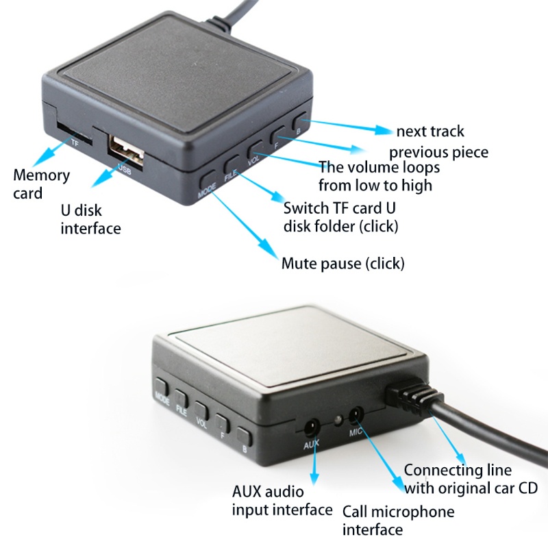 Dây Cáp Kết Nối Bluetooth 6Pin 3.5mm AUX TF Microphone