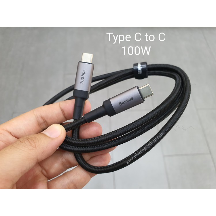 Cáp sạc nhanh C to C 100W Baseus Cafule KLF Series PD3.1 Gen2 QC/PD 20V/ 5A