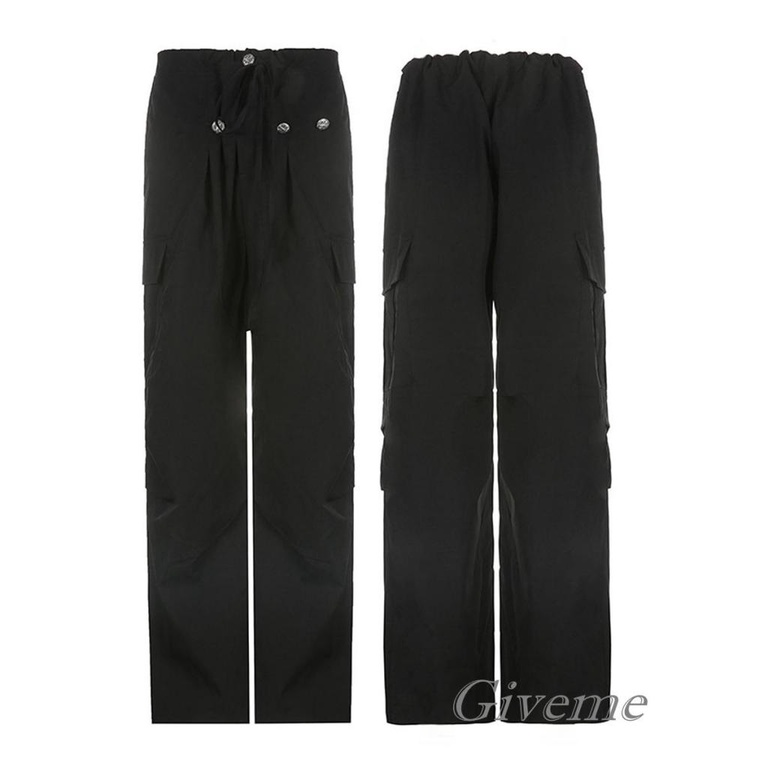 Quần Dài Dáng Rộng Nhiều Túi Màu Sắc Đơn Giản Thời Trang Mùa Xuân Cho Nữ