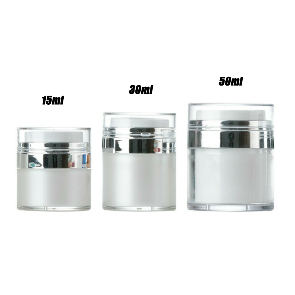 DIACHA Multi-size Lotion Container Makeup Tool Acrylic Cans Vacuum Bottle Portable Empty Travel Size Refillable Travel Cream Airless Sample Vials Press Cream Jar