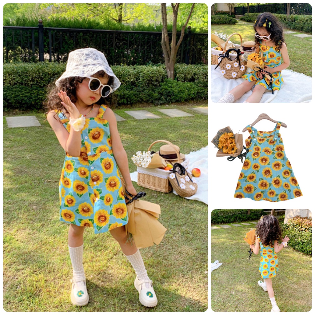 VT24 Size90-130 (9-28kg) Váy đầm bé gái (Đầm suông sát nách vải xô) CHUẨN QUẢNG CHÂU CAO CẤP
