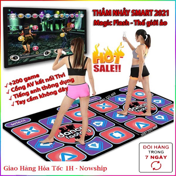 💓Nghỉ Dịch Vừa Khỏe Vừa Vui💓 Thảm nhảy Smart Tại Nhà, thảm chơi game sẵn 200 trò trí tuệ, cổng AV, kết nối không dây