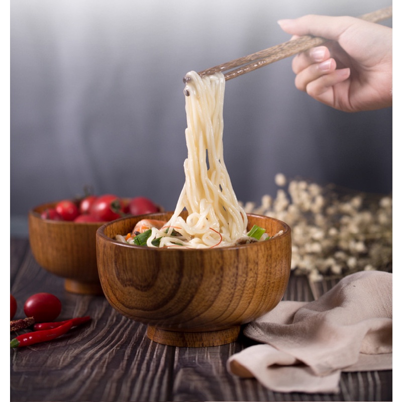 Bát Ăn Cơm / Súp Bằng Gỗ Cỡ Lớn Phong Cách Nhật Bản Độc Đáo