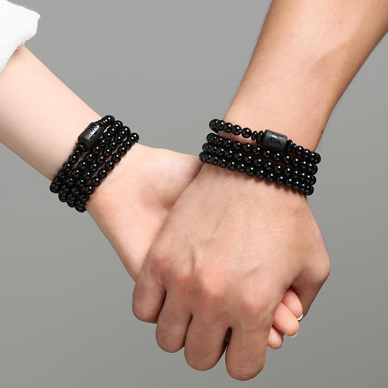 Vòng Tay Chuỗi Hạt Đá Mã Não Tự Nhiên Nhiều Vòng Thời Trang Cho Cặp Đôi