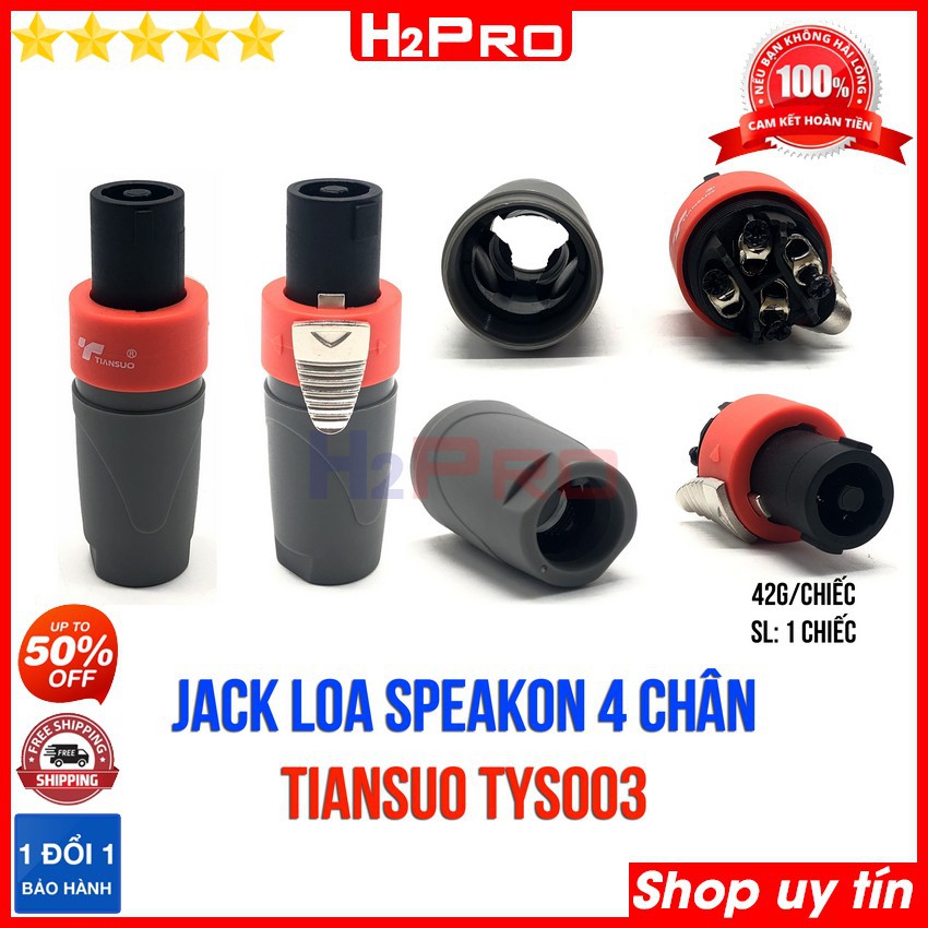 Các mẫu đầu JACK LOA SPEAKON NEUTRIK H2Pro chuyên dụng cho âm thanh (1 chiếc), jack loa speakon Neutrik cao cấp