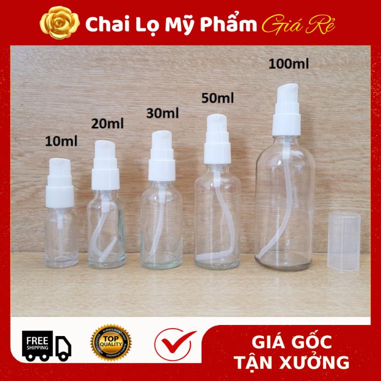 Chai Chiết Mĩ Phẩm ❤ RẺ VÔ ĐỊCH ❤ Chai thủy tinh xịt giọt 5ml,10ml chiết mỹ phẩm, dầu gội, sữa tắm, serum .