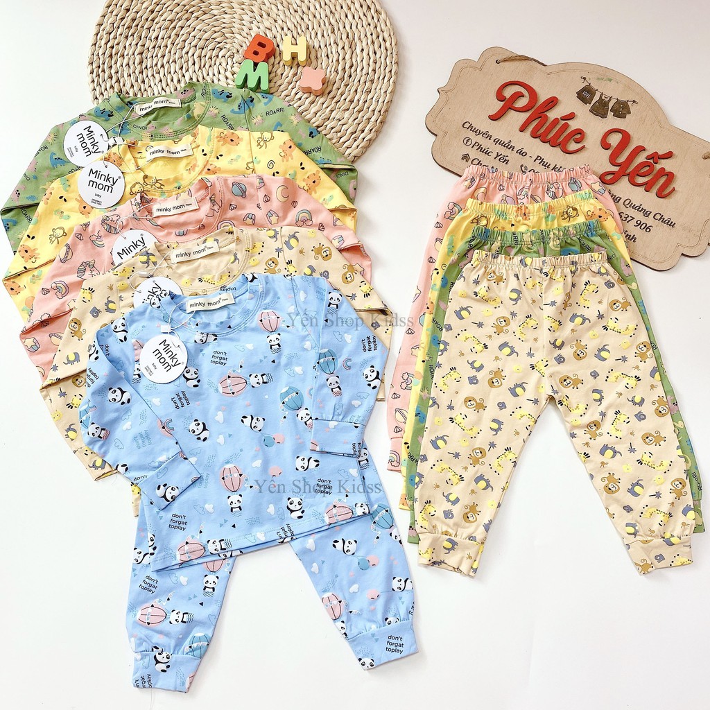 Sale !!! Bộ Dài  Minky Mom Cotton 100 % In Họa Tiết Khỉ-Ngựa Vàng Cho Bé_Super Sale (1311)