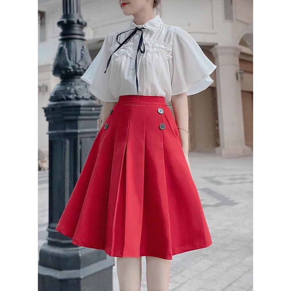 Chân váy xếp li xòe ngang gối nhiều màu 5 size CHUU CV5024 | BigBuy360 - bigbuy360.vn