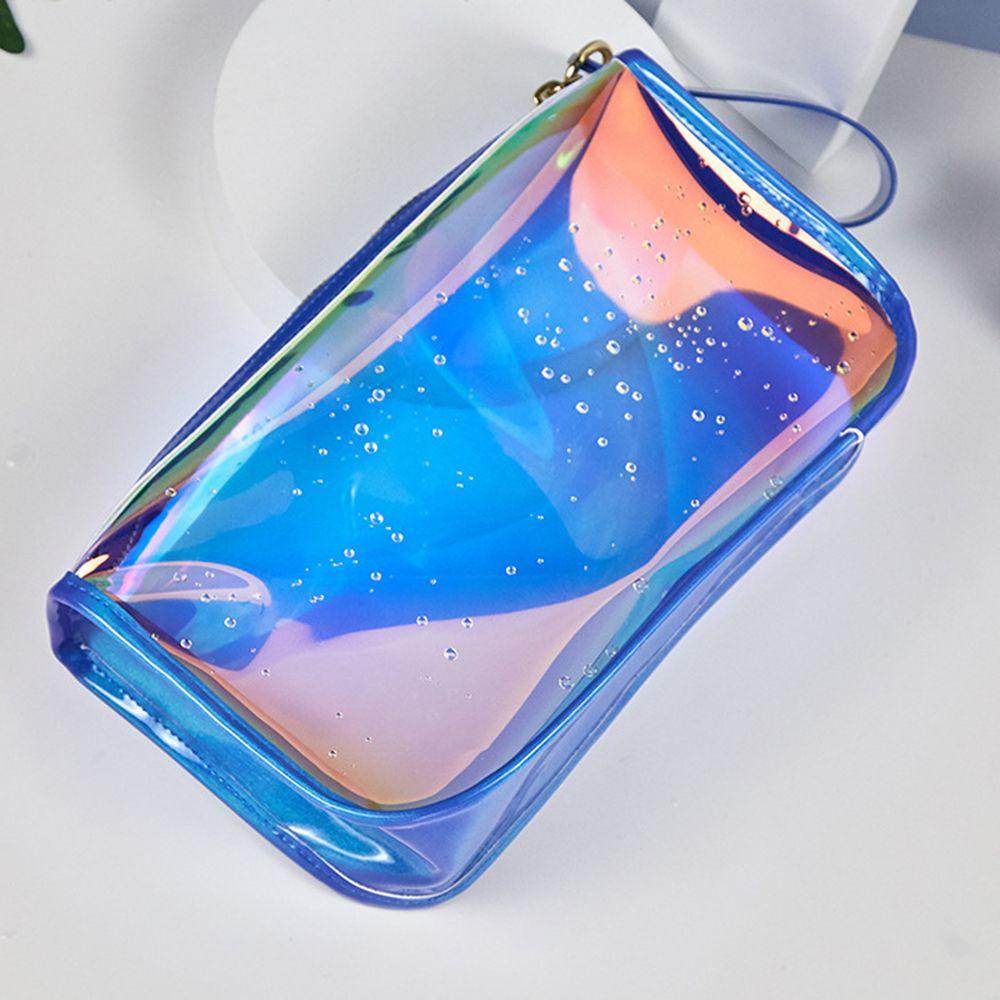 Túi Đựng Mỹ Phẩm Màu Laser Cỡ Lớn Chống Thấm Nước Có Khóa Kéo Tiện Dụng