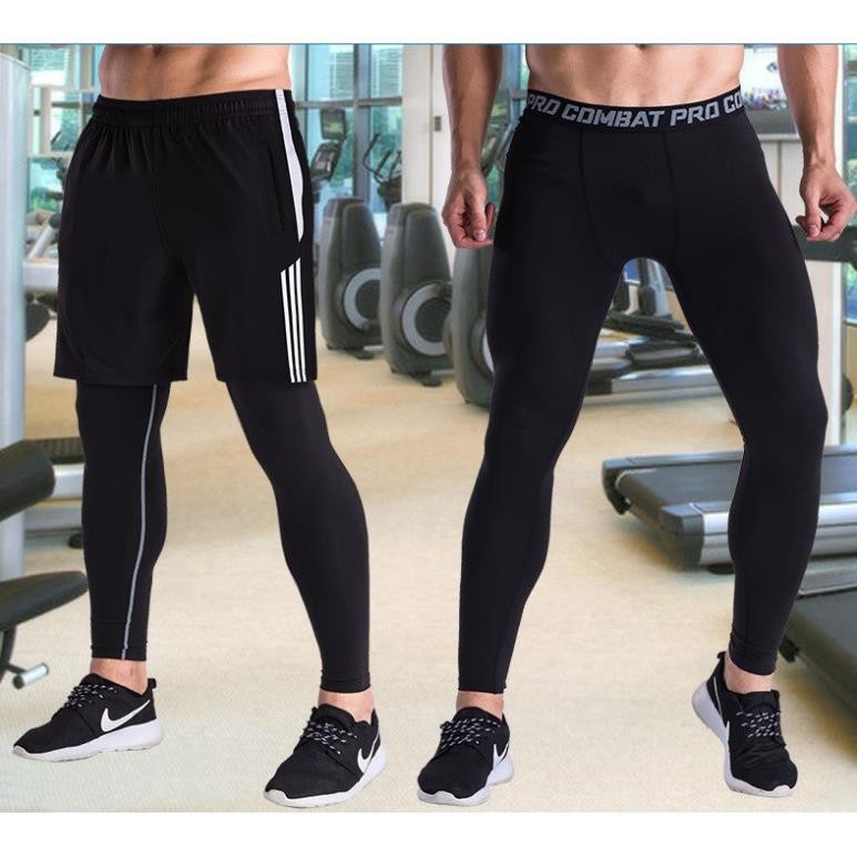 QUẦN GIỮ NHIỆT COMBAT PRO LEGGING NAM TẬP GYM BÓNG ĐÁ BÓNG RỔ CÓ HỌA TIẾT 💝