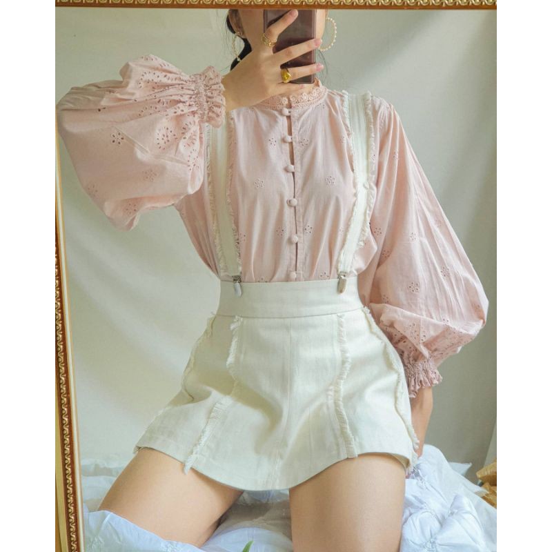 Quần yếm Super junior overalls shorts chất linen | BigBuy360 - bigbuy360.vn