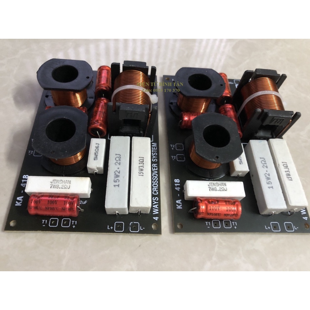 Phân tần loa cao cấp 1 bass 1 mic 2 treble cao cấp Ri Adio KA-418