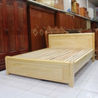 Giường ngủ gỗ sồi nga màu tự nhiên , giường gỗ cao cấp, giường gỗ