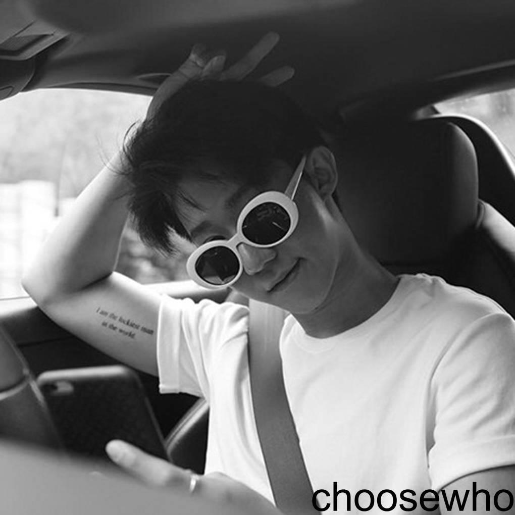 [CHOO] Rock Star Retro Clout Goggles Oval Round Pop Black Lenses Sunglasses Women Men Design