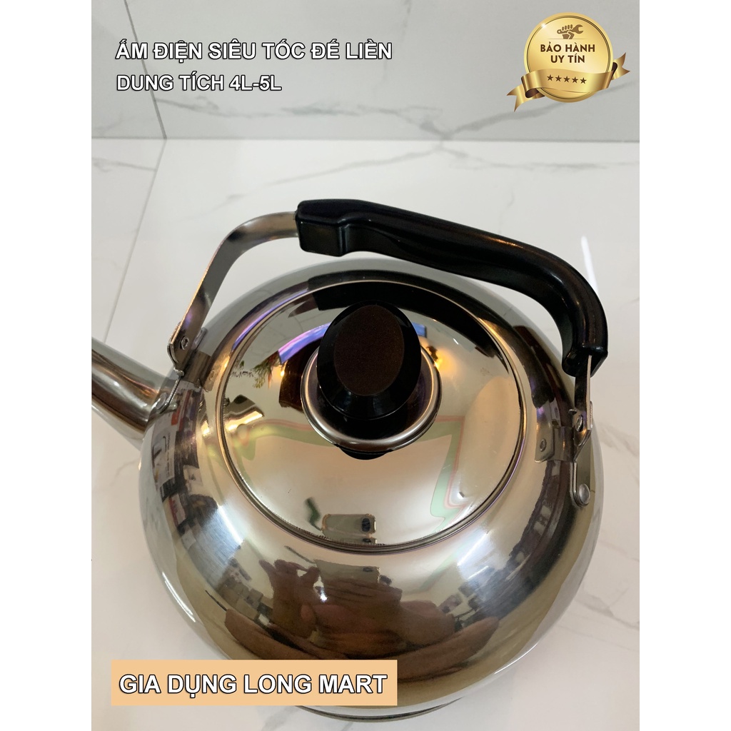 Ấm siêu tốc đế liền 5L ĐẠT TƯỜNG DTDL-04, Ấm điện nước ( Vòi dài ) Tự động ngắt khi nước sôi, Bảo Hành 12 Tháng