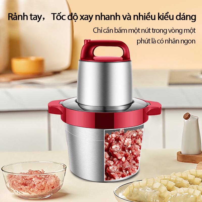 FU66R Máy xay thịt 6 Lít máy xay rau củ thịt inox thép không gỉ Máy xay Nồi xay