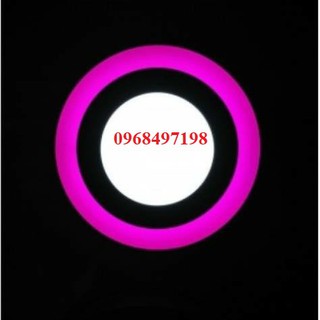 Đèn led âm trần 3+3 3 chế độ ánh sáng - Đèn âm trần viền màu hồng